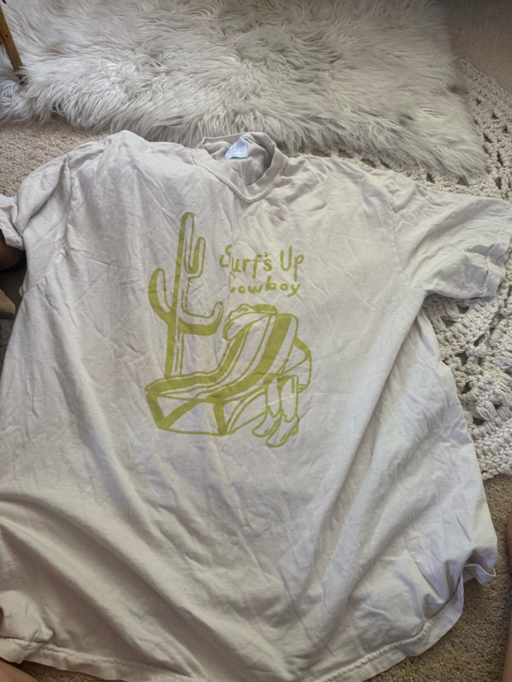 Comfort Colors Cream Short Sleeve Tee with Yellow Graphic